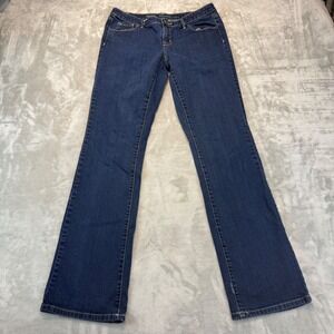 Mossimo Womens Mid Rise Bootcut Modern Jeans Dark Wash Blue Size 10L Tall 33x34